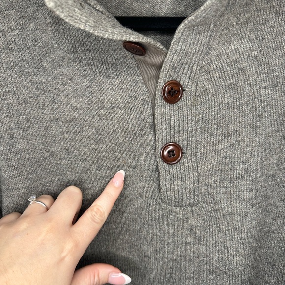 J.Crew 100% Lambs Wool Shawl Collar Sweater Sz.M Grey - Picture 4 of 5